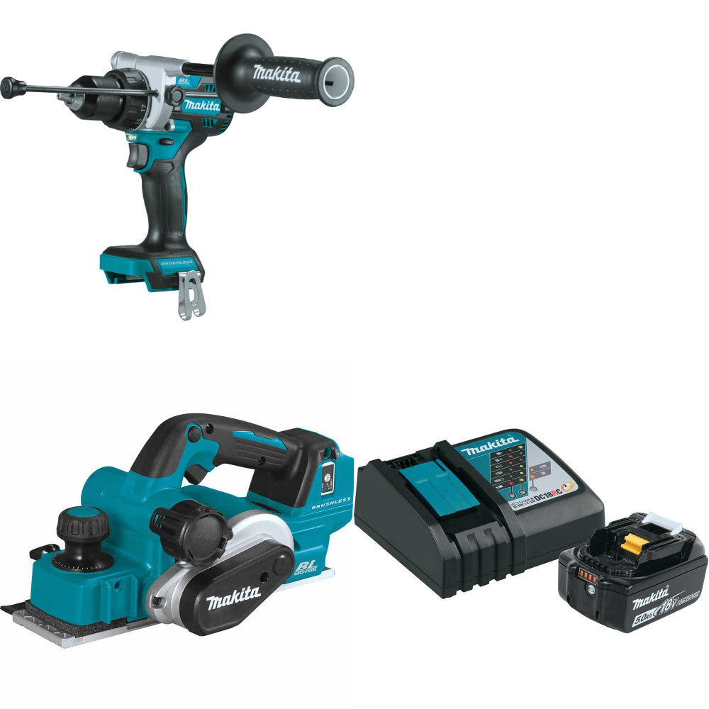 Makita XPH14Z 18V Hammer Driver-Drill W/ XPK02Z 18V Planer & FREE Starter Pack