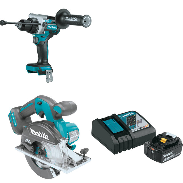 Makita XPH14Z 18V Hammer Driver-Drill W/ XSC02Z 18V Saw & FREE Starter Pack