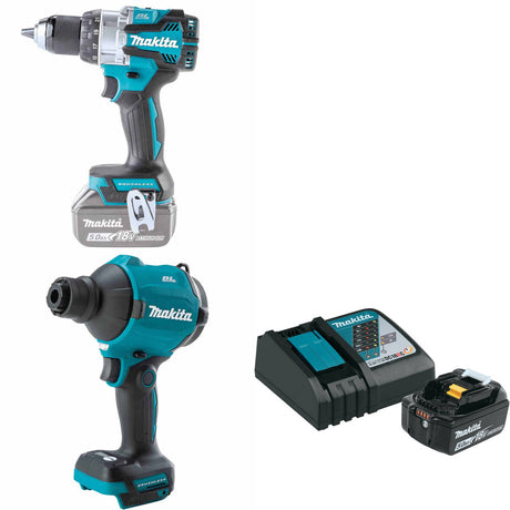 Makita XPH16Z Hammer Driver-Drill W/ XSA01Z Blower/Inflator & FREE Starter Pack