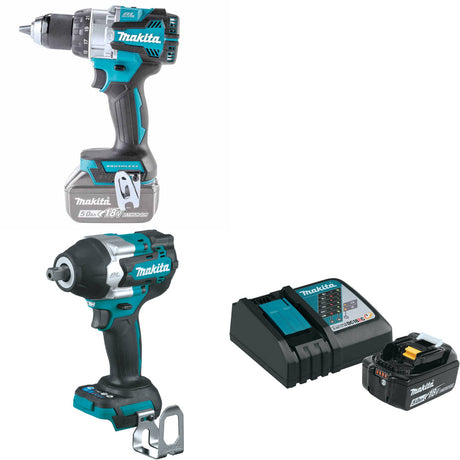 Makita XPH16Z 18V Hammer Driver-Drill W/ XWT18Z Impact Wrench & FREE Starter Pk