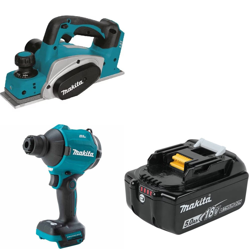 Makita XPK01Z 18V Planer Kit W/ XSA01Z High Speed Blower and FREE BL1850B Battery