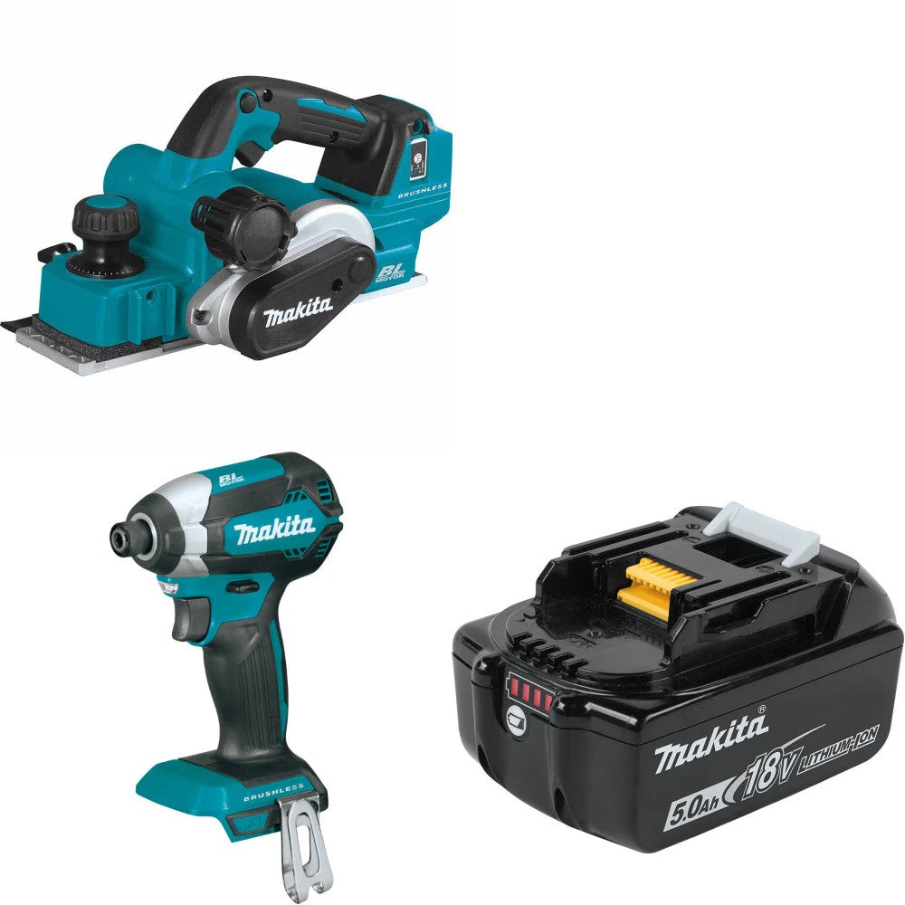 Makita XPK02Z Planer Kit W/ XDT13Z Impact Driver and FREE BL1850B Battery