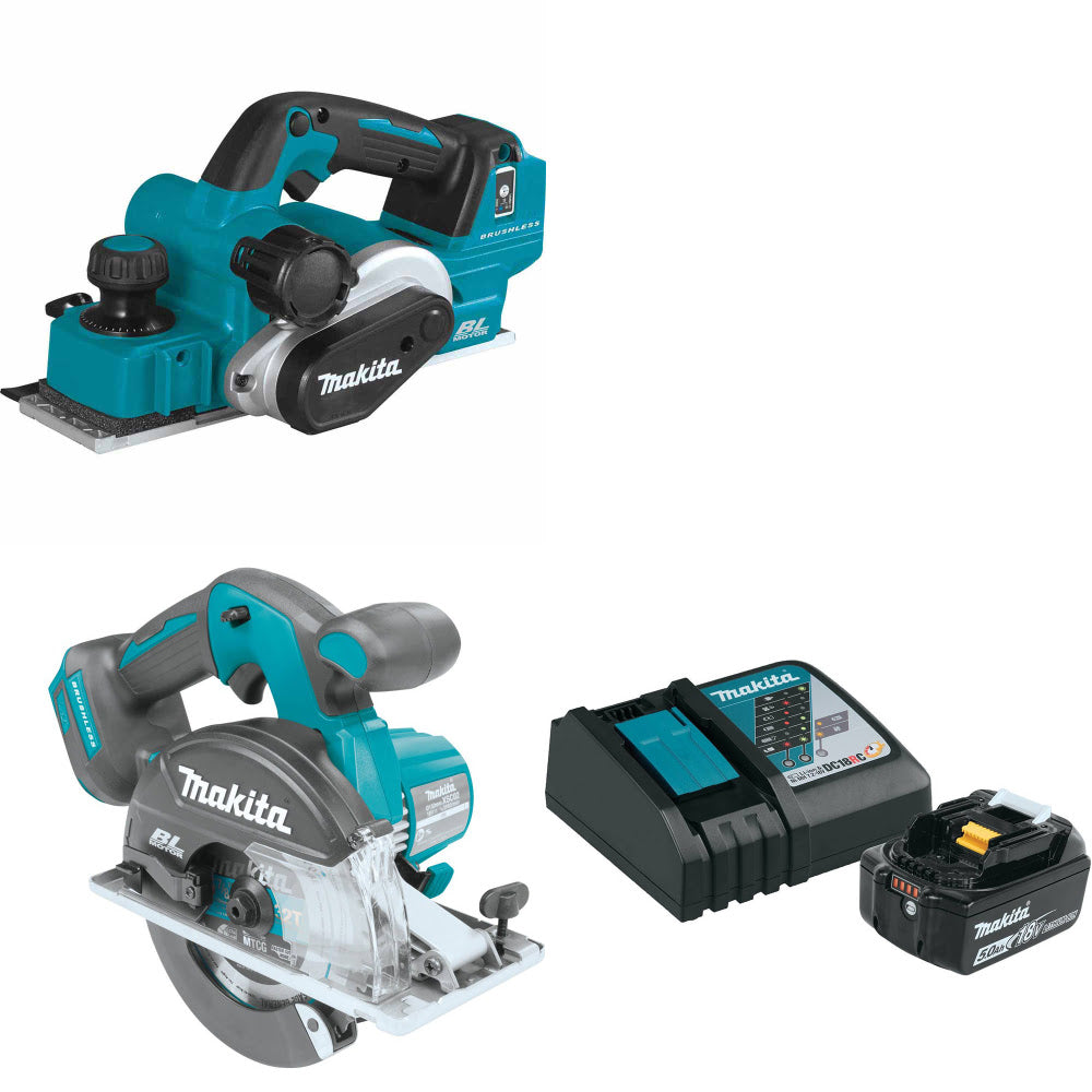 Makita XPK02Z 18V LXT 3-1/4" Planer W/ XSC02Z 18V 5-7/8" Saw & FREE Starter Pack