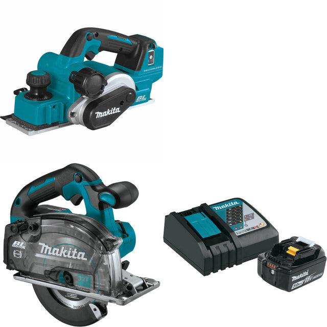 Makita XPK02Z 18V LXT 3-1/4" Planer W/ XSC04Z 18V Saw, Bare  & FREE Starter Pack