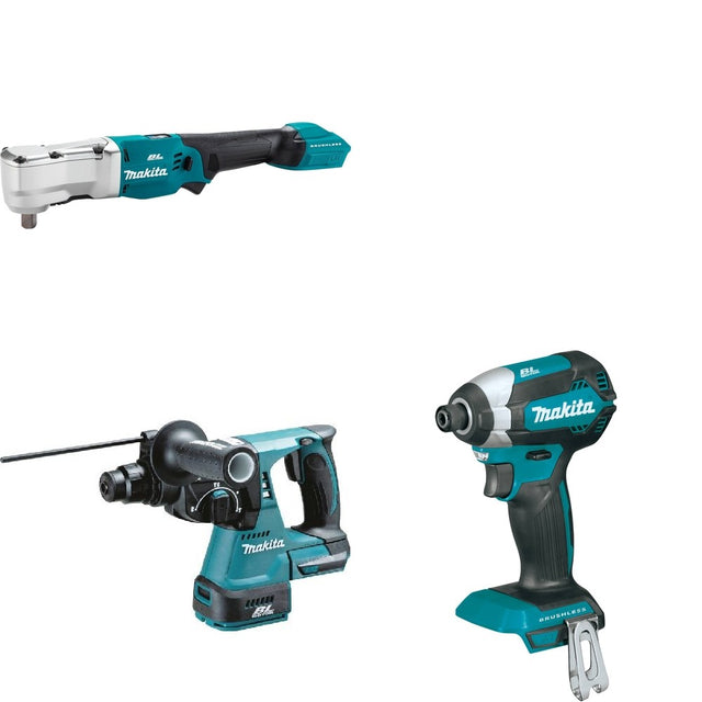 Makita XRH01Z Rotary Hammer W/ XLT05Z Angle Impact Wrench and FREE XDT13Z Impact Driver