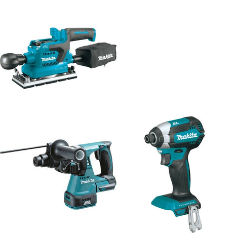 Makita XRH01Z Rotary Hammer W/ XOB03Z Finishing Sander and FREE XDT13Z Impact Driver