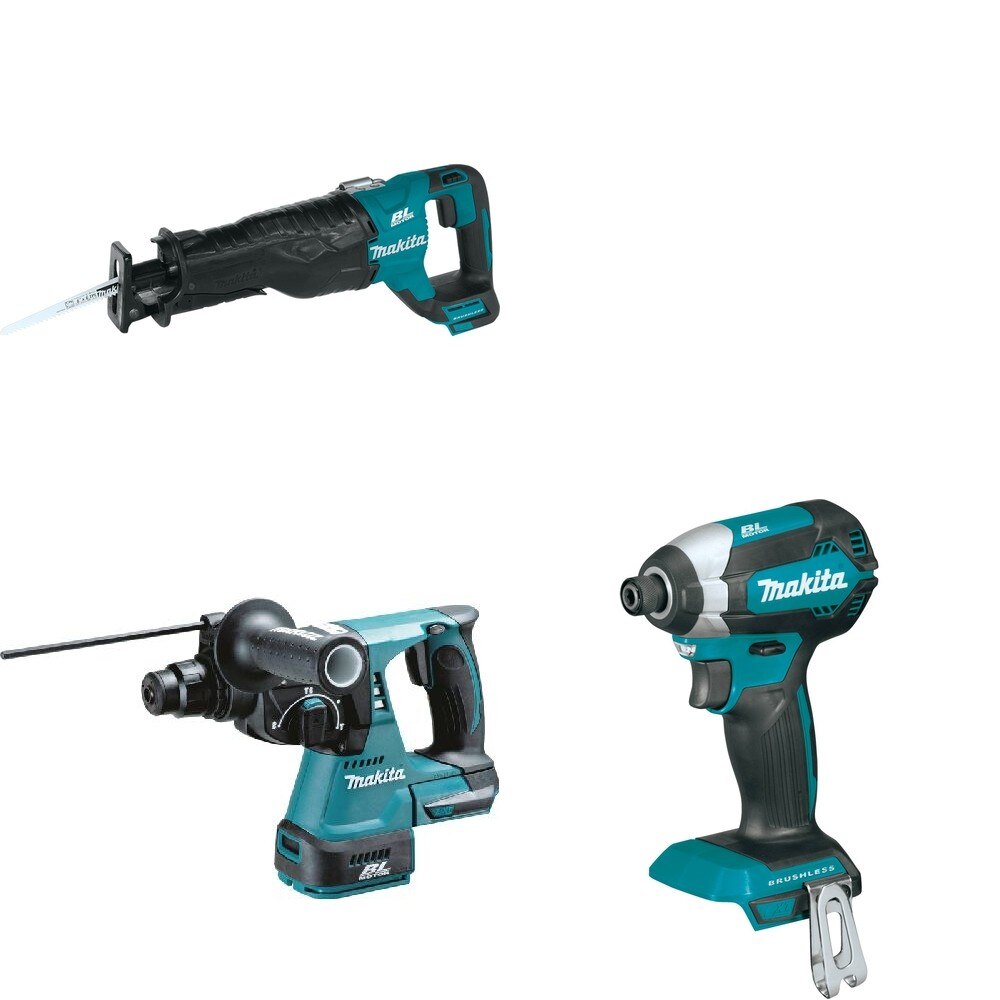 Makita XRH01Z Rotary Hammer W/ XRJ05Z Recipro Saw and FREE XDT13Z Impact Driver