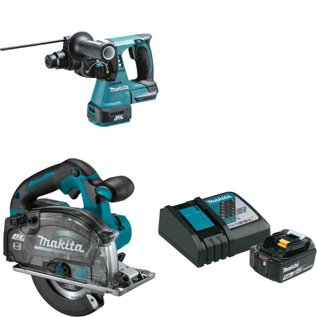 Makita XRH01Z 18V Rotary Hammer W/ XSC04Z 18V 5-7/8" Saw  & FREE Starter Pack