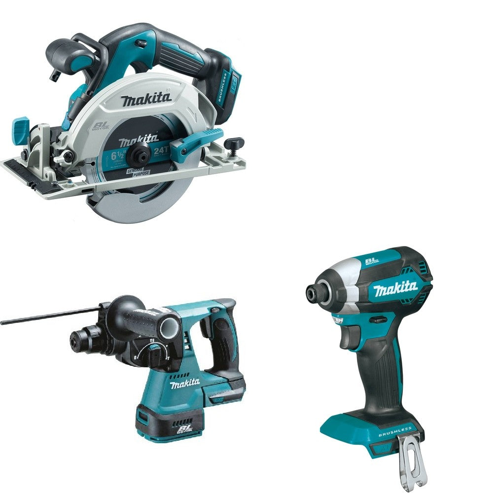 Makita XRH01Z Rotary Hammer W/ XSH03Z Circular Saw and FREE XDT13Z Impact Driver
