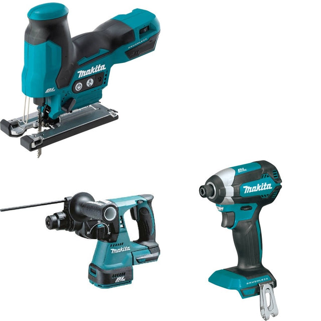 Makita XRH01Z Rotary Hammer W/ XVJ05Z Jig Saw and FREE XDT13Z Impact Driver