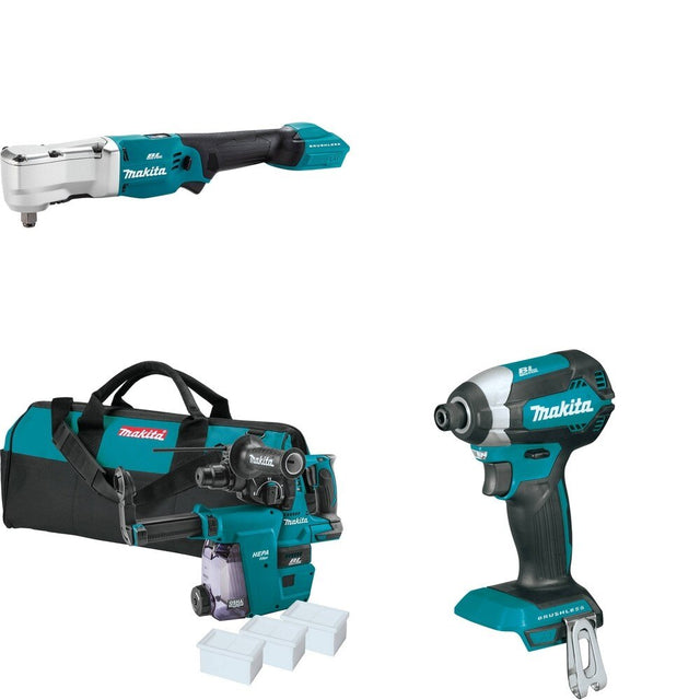 Makita XRH01ZWX Rotary Hammer W/ XLT04Z Angle Impact Wrench and FREE XDT13Z Impact Driver