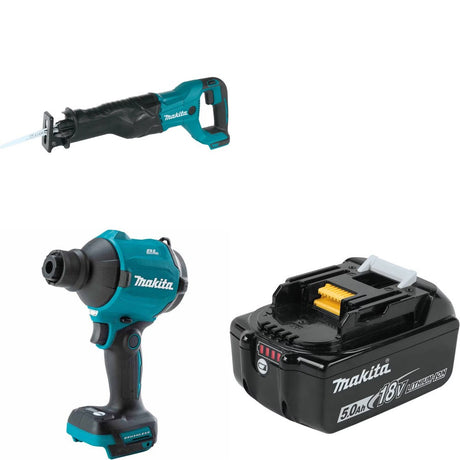 Makita XRJ04Z Recip Saw Kit W/ XSA01Z High Speed Blower and FREE BL1850B Battery