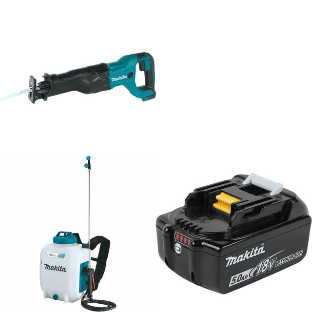 Makita XRJ04Z Recip Saw Kit W/ XSU01Z Backpack Sprayer and FREE BL1850B Battery