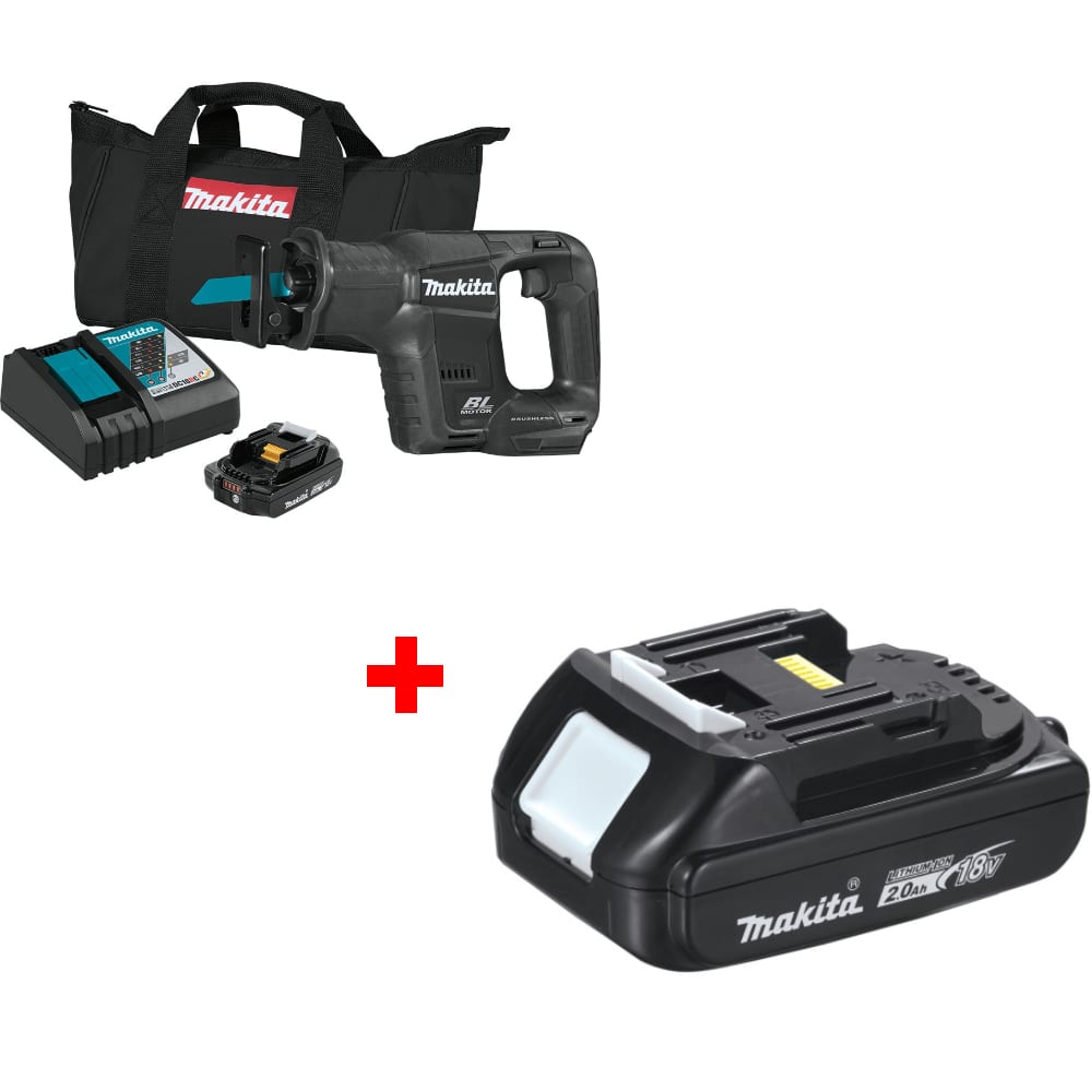 Makita XRJ07R1B 18V LXT Sub-Compact Recip Saw Kit w/ FREE BL1820B 18V Battery