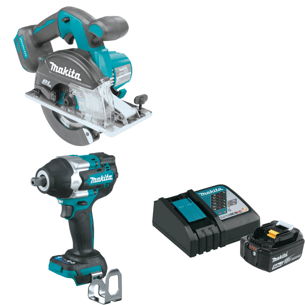 Makita XSC02Z 18V Cutting Saw W/ XWT18Z 18V Impact Wrench & FREE Starter Pack