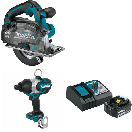 Makita XSC04Z 18V Cutting Saw W/ XWT09Z 18V Impact Wrench & FREE Starter Pack