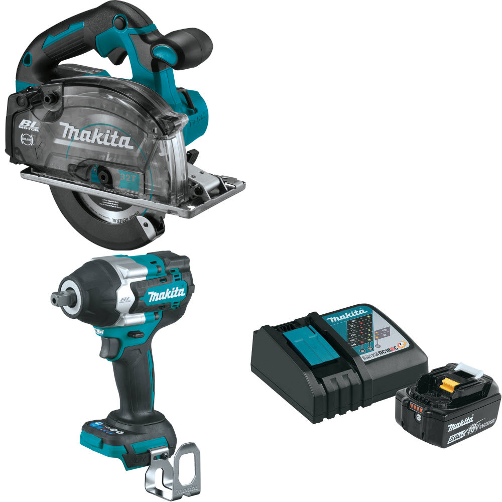 Makita XSC04Z 18V Cutting Saw W/ XWT18Z 18V Impact Wrench & FREE Starter Pack