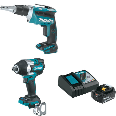 Makita XSF03Z 18V LXT Screwdriver W/ XWT18Z Impact Wrench & FREE Starter Pack