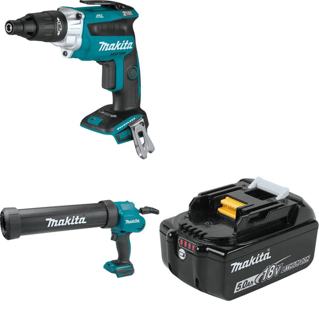 Makita XSF05Z Screwdriver Kit W/ XGC01ZC Caulk Gun and FREE BL1850B Battery