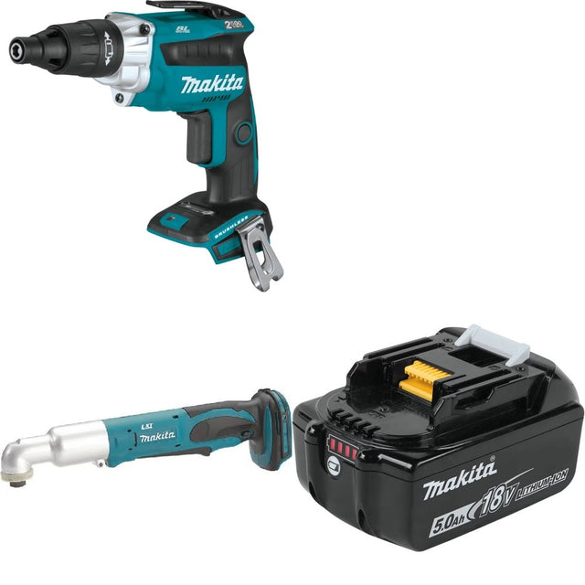Makita Screwdriver Kit W/ Angle Impact Driver and FREE 5.0Ah Battery