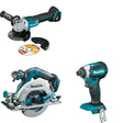 Makita XSH03Z Circular Saw W/ XAG09Z Angle Grinder and FREE XDT13Z Impact Driver
