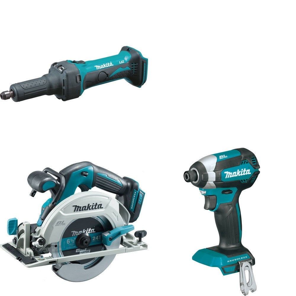 Makita XSH03Z Circular Saw W/ XDG01Z Die Grinder and FREE XDT13Z Impact Driver