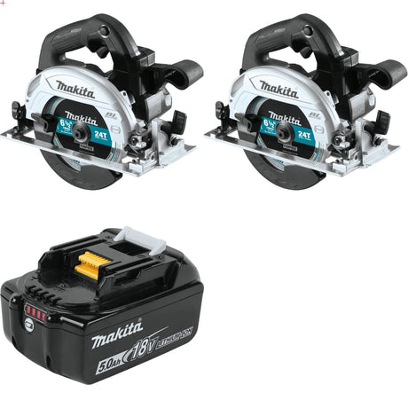 Makita XSH04ZB 18V LXT 6-1/2” Circ Saw, 2-Pack w/ FREE BL1850B 18V 5.0Ah Battery