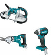 Makita XSJ05Z Fiber Cement Shear W/ XBP02Z Portable Band Saw and FREE XDT13Z Impact Driver