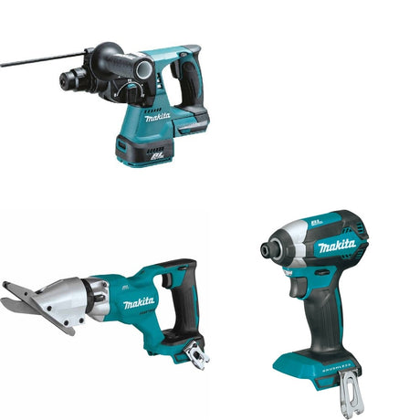 Makita XSJ05Z Fiber Cement Shear W/ XRH01Z Rotary Hammer and FREE XDT13Z Impact Driver