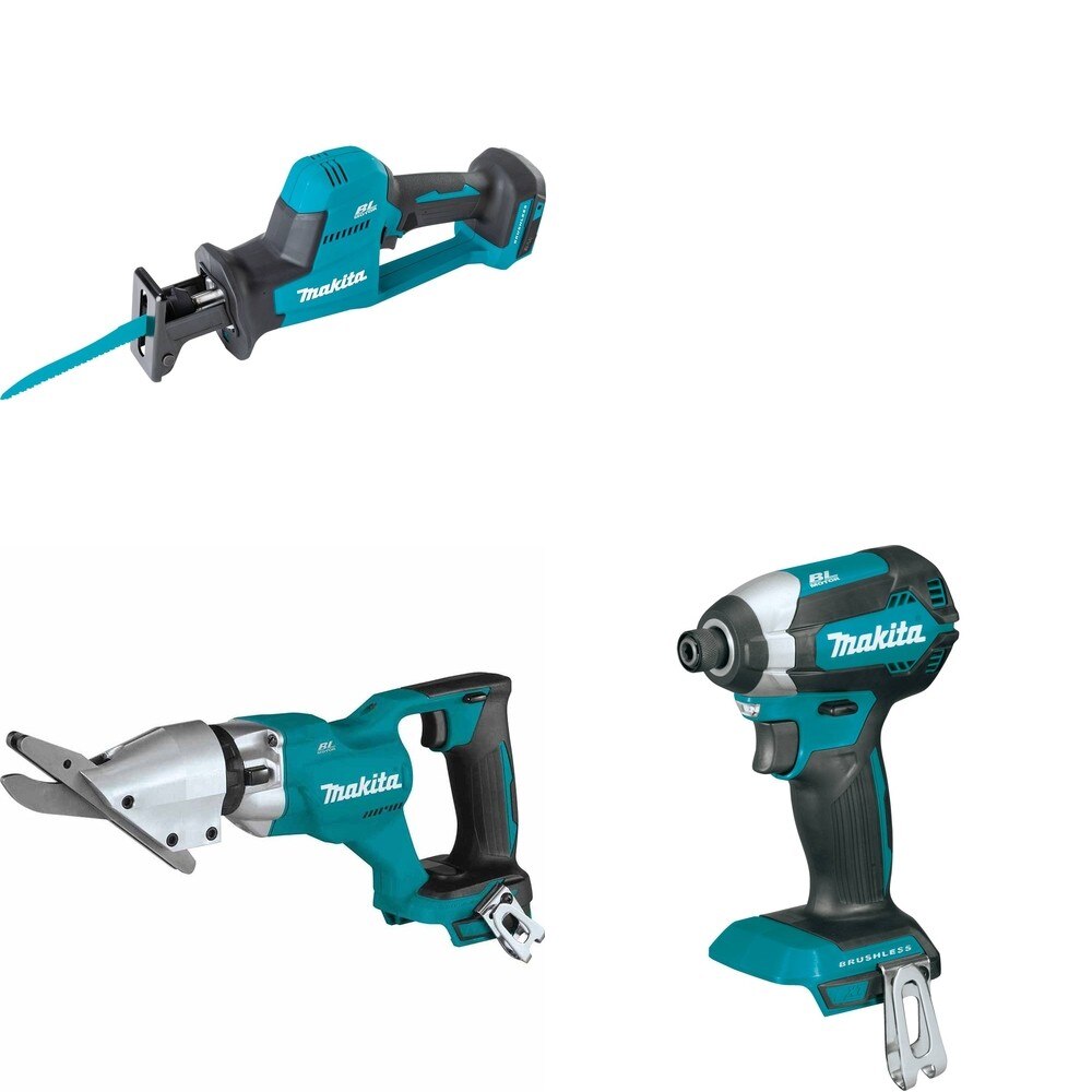Makita XSJ05Z Fiber Cement Shear W/ XRJ08Z Recipro Saw and FREE XDT13Z Impact Driver