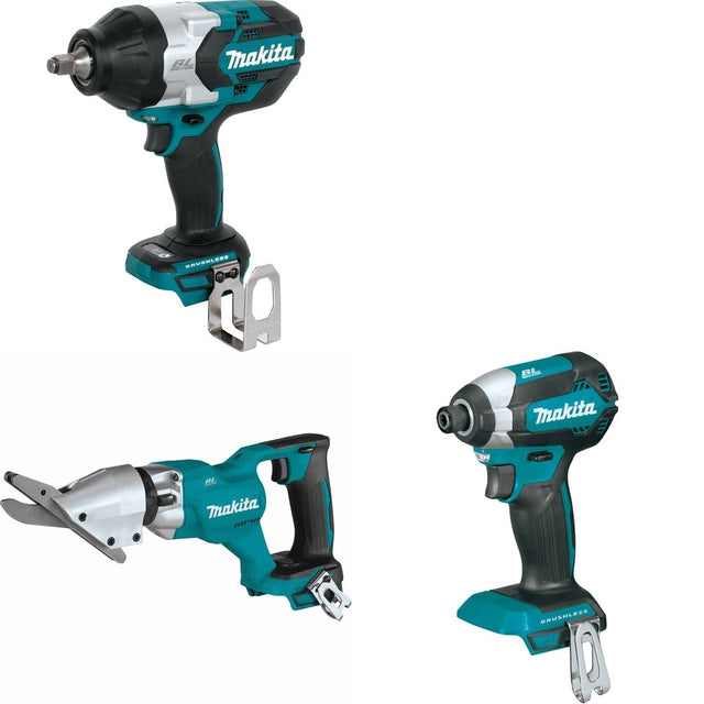 Makita XSJ05Z Fiber Cement Shear W/ XWT08Z Impact Wrench and FREE XDT13Z Impact Driver