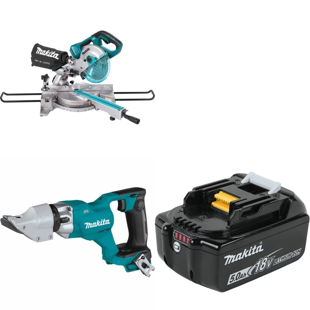 Makita XSL02Z Miter Saw Kit W/ XSJ03Z Straight Shear and FREE Battery