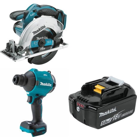 Makita XSS02Z Circular Saw Kit W/ XSA01Z Blower/Inflator and FREE BL1850B Battery
