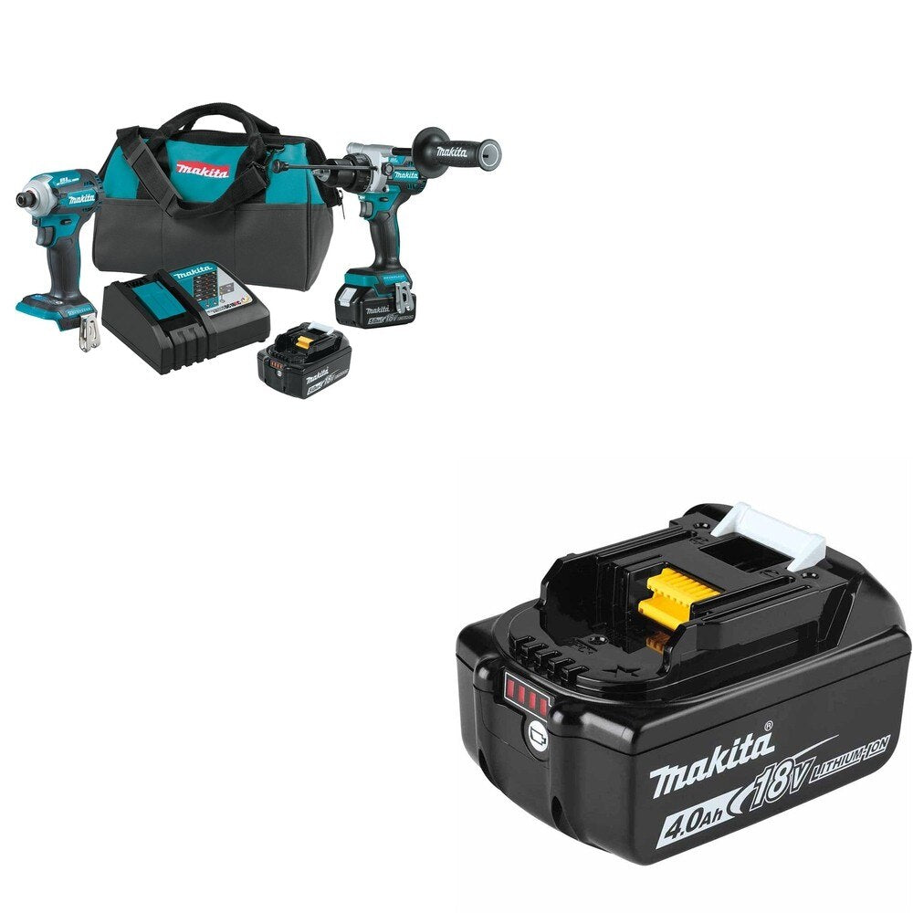 Makita XT288T 18V LXT Lithium-Ion Brushless Cordless 2-Pc. Combo Kit W/ ADBL1840B 4.0Ah Battery