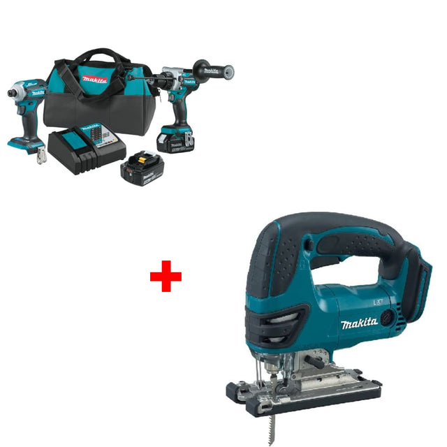 Makita XT288T 18V LXT 2-Pc. Combo Kit w/ FREE XVJ03Z 18V LXT Jig Saw, Bare