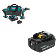 Makita XT297T 2 Pc. Combo Kit, XPH14Z, XDT20Z, bag W/ BL1840B 18V LXT Lithium-Ion 4.0Ah Battery