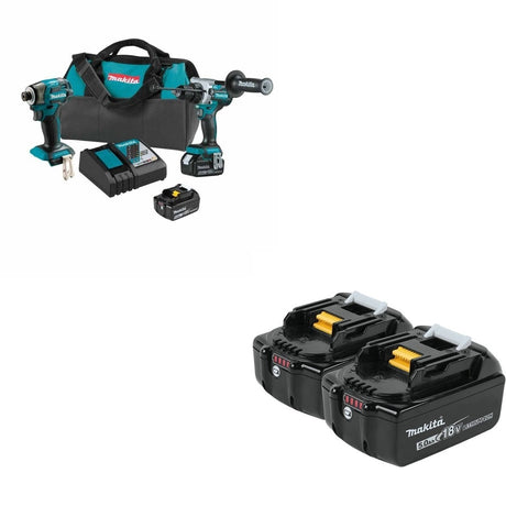 Makita XT297T 2 Pc. Combo Kit, XPH14Z, XDT20Z, bag W/ BL1850B-2 5.0Ah Battery, 2 Pack
