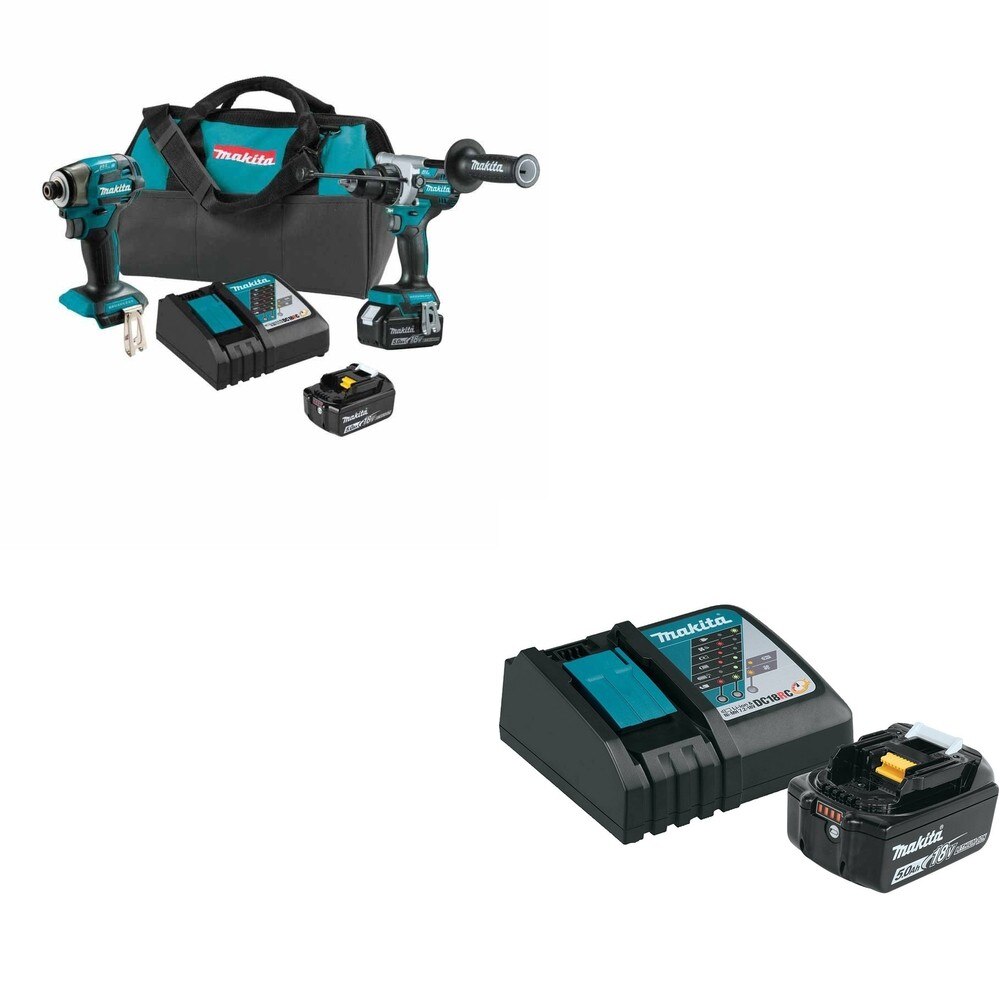 Makita XT297T 2 Pc. W/ BL1850BDC1 18V LXT Li-Ion Battery and Charger Starter Pack (5.0 Ah)