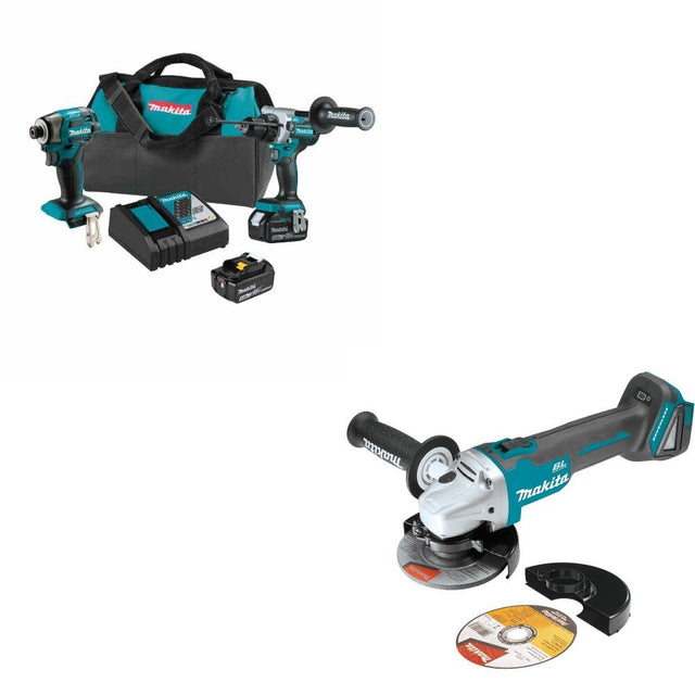 Makita XT297T 2 Pc. Combo Kit W/ FREE XAG04Z 4-1/2"/5" Angle Grinder