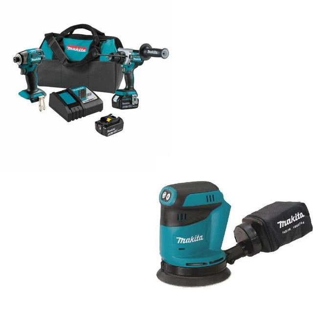 Makita XT297T 18V LXT 2â€‘Pc Combo Kit W/ FREE XOB01Z 5" Random Orbit Sander