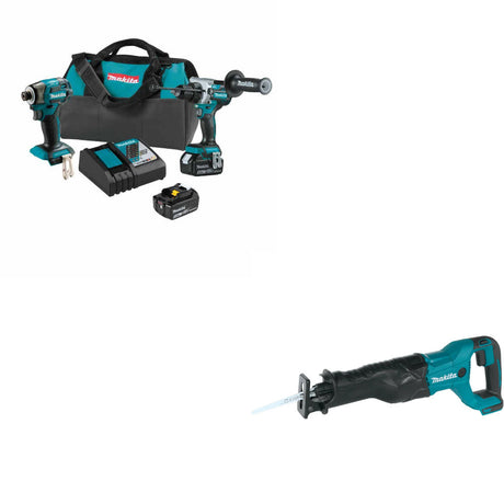 Makita XT297T 18V LXT Li-Ion 2 Pc. Combo Kit W/ FREE XRJ04Z 18V Recip Saw, Bare