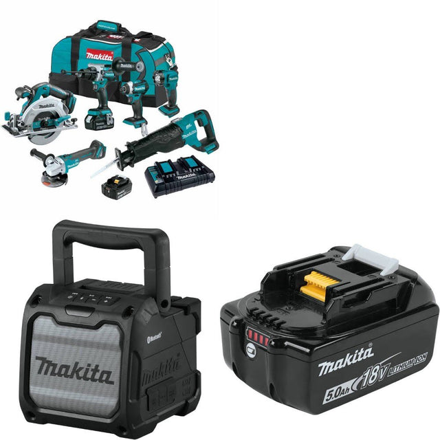Makita XT616PT Combo Kit W/ FREE XRM08B BT Speaker and FREE BL1850B Battery
