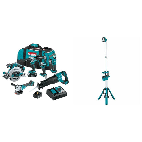 Makita XT616T 18v LxtÂ® 6 Pc. Combo W/ FREE DML813 Tower Work Light