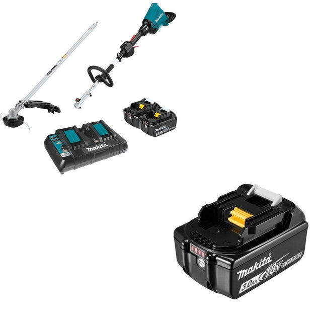 Makita XUX01M5PT 18V X2 (36V) LXT Couple Shaft Power Head Kit (5.0Ah) W/ BL1830B 3.0Ah Battery