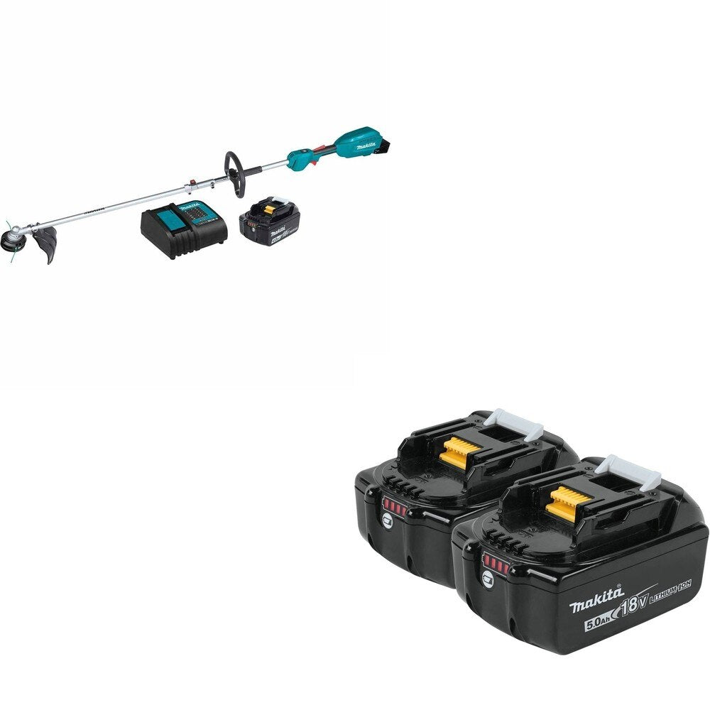 Makita XUX02SM1X1 Couple Shaft Power W/ BL1850B-2 18V LXT Lithium-Ion 5.0Ah Battery, 2 Pack