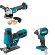Makita XVJ05Z Jig Saw W/ XAG11Z Angle Grinder and FREE XDT13Z Impact Driver