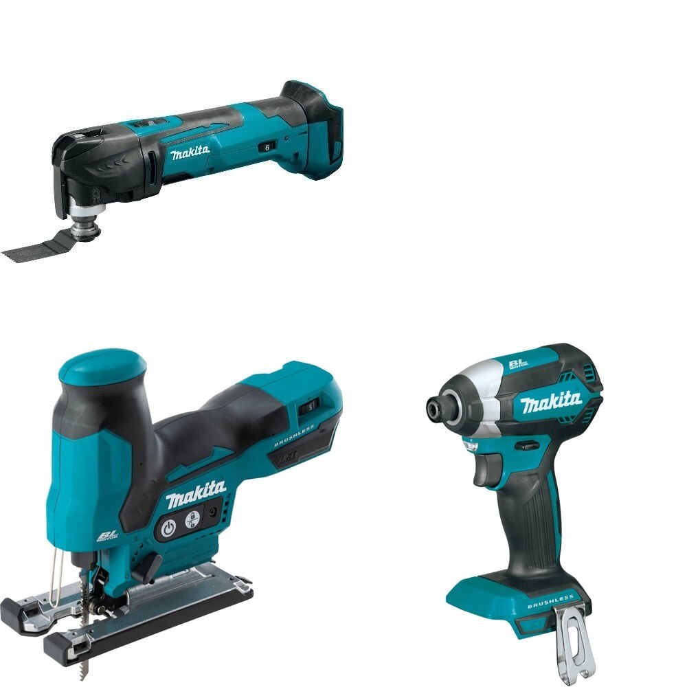 Makita XVJ05Z Jig Saw W/ XMT03Z Oscillating Multi-Tool and FREE XDT13Z Impact Driver