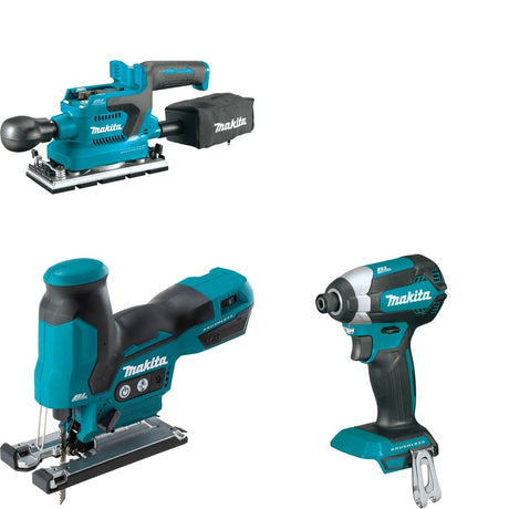 Makita XVJ05Z Jig Saw W/ XOB03Z Finishing Sander and FREE XDT13Z Impact Driver
