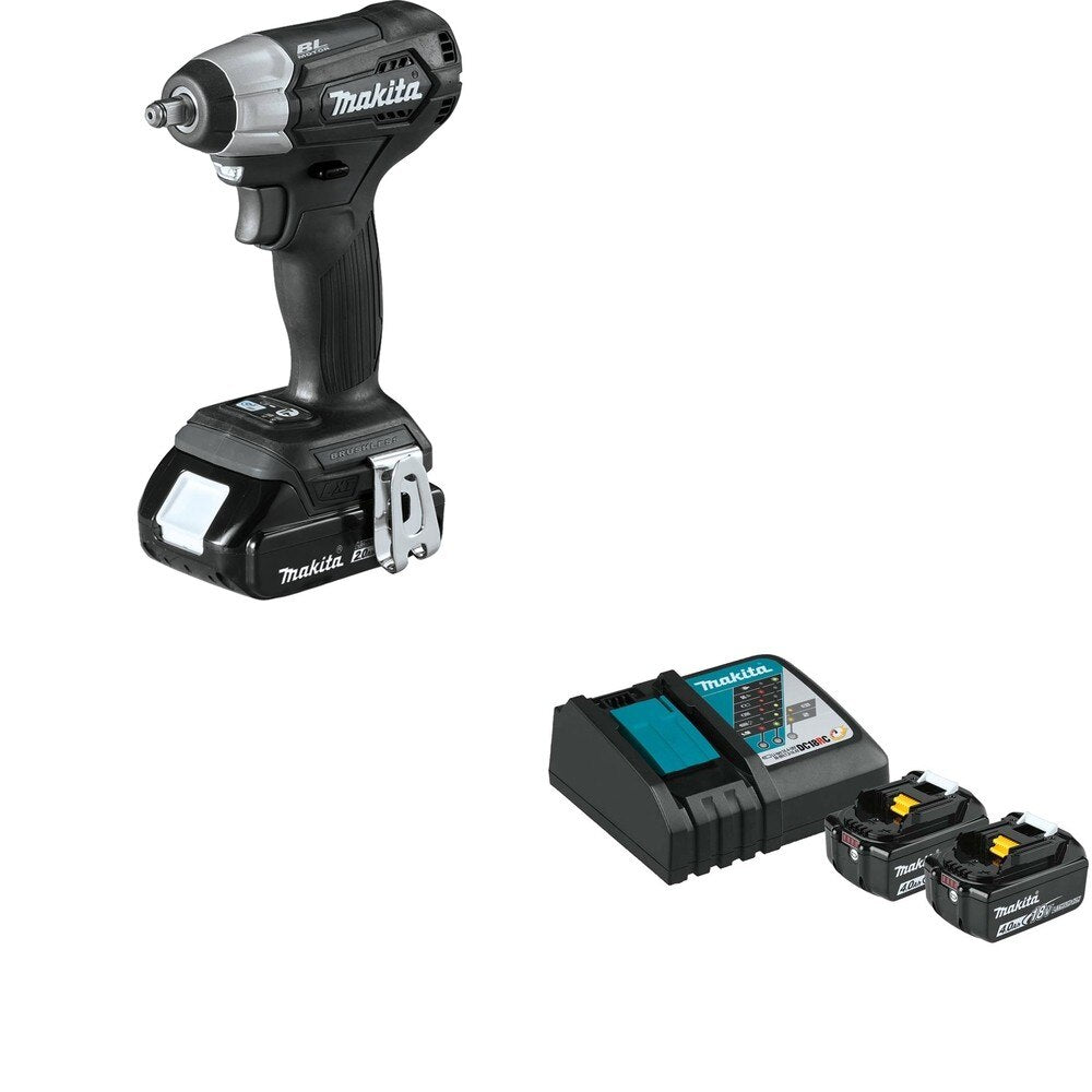 Makita XWT12RB SubCompact Brushless 3/8" Sq Drive Impact Wrench Kit W/ BL1840BDC2X Battery