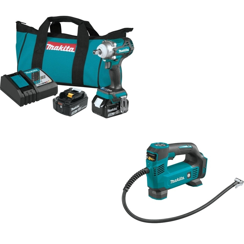 Makita XWT15T 18V LXT 4-Speed 1/2" Sq. Drive Impact Wrench W/ FREE DMP180ZX Inflator